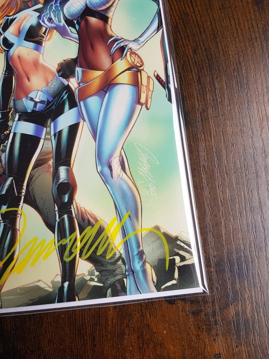 Extraordinary X-Men #1 " 1st App of Aries, Azimuth and Coda" JSC EXCLUSIVE Connecting Variant! - Signed by J.Scott Campbell - 1 Signed comic - Første udgave