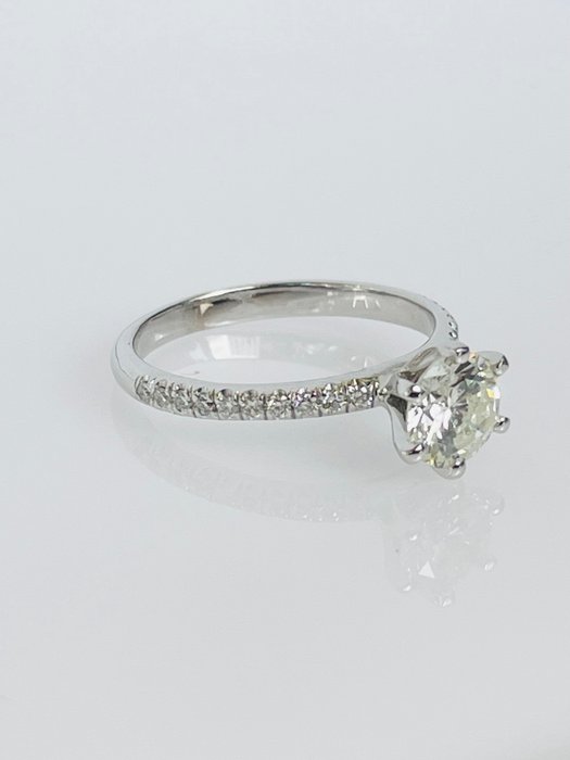 Forlovelsesring - 14 karat Hvidguld -  1.21ct. tw. Diamant (Natur) - Diamant