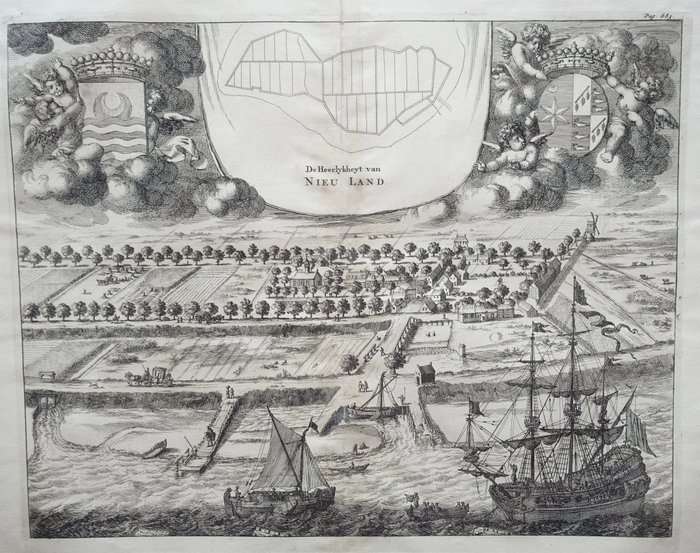 Holland - Middelburg, Nieuw- en St-Joosland; M. Smallegange - De Heerlykheyt van Nieuland - 1696