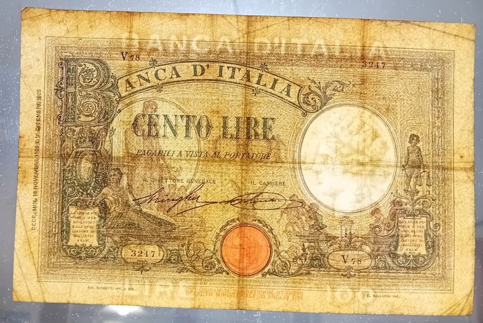 Italien. - 100 Lire 18/11/1926 Azzurrine (Fascio) - Gigante BI 18A  (Ingen mindstepris)