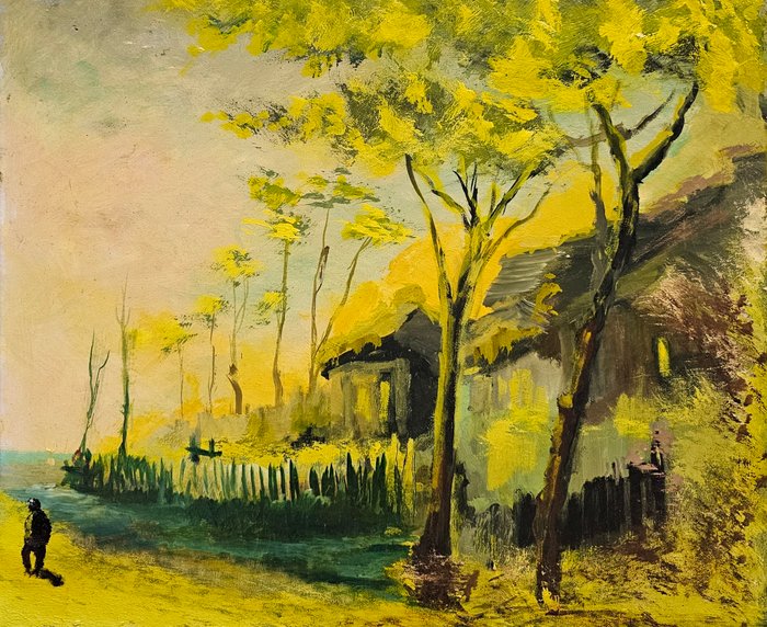 European School (XX) - Yellow sunset landscape