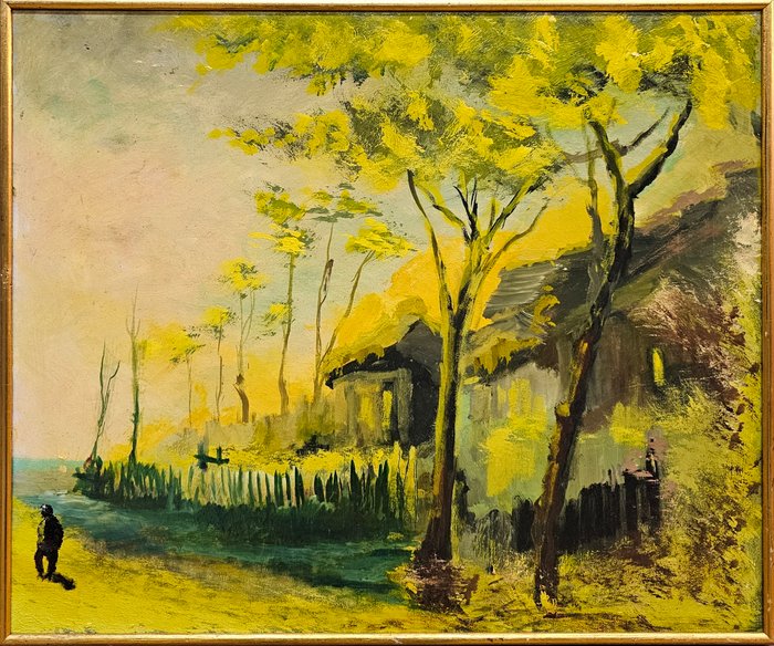 European School (XX) - Yellow sunset landscape