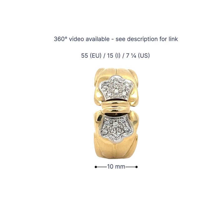 Ring - 18 kraat Gulguld -  010ct tw Diamant (Natur)