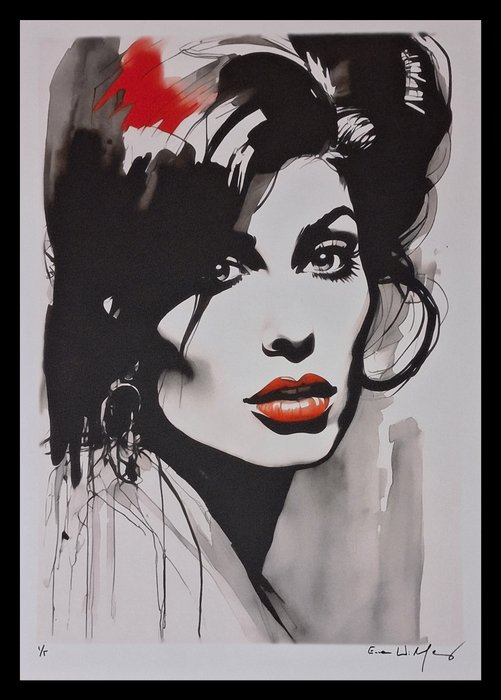 Amy Winehouse by Emma Wildfang - Watercolor Edition - Fine Art High-Quality Giclée - Begrænset oplag - 2024