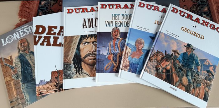 Durango, en gerelateerde westerns 4 6 17 18 - Witte reeks in hardcover: Amos, Noodlot v e Desperado, Jessie, Gegijzeld - plus Lonesome 3 en - 6 Album - Første udgave - 1999/2021