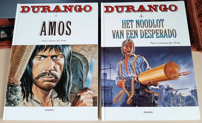 Durango, en gerelateerde westerns 4 6 17 18 - Witte reeks in hardcover: Amos, Noodlot v e Desperado, Jessie, Gegijzeld - plus Lonesome 3 en - 6 Album - Første udgave - 1999/2021