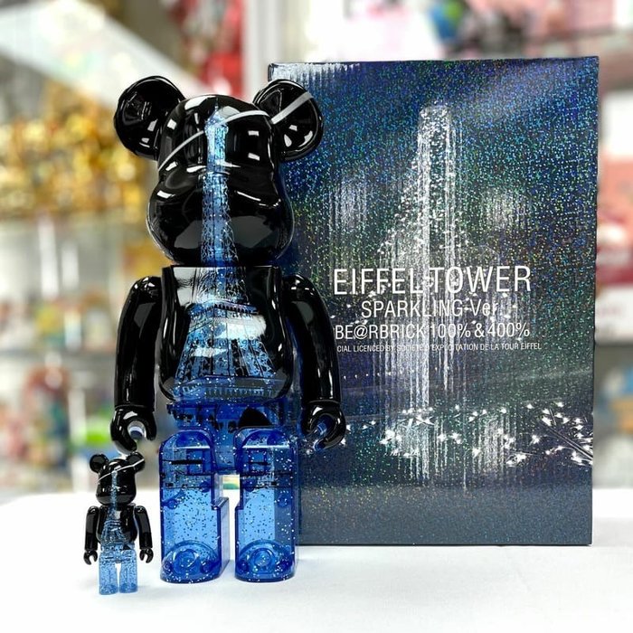 Medicom Toy Be@rbrick - 400%  100% Bearbrick - Eiffel Tower (Sparkling Edition)