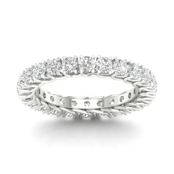 Ring - 14 karat Hvidguld -  150ct tw Diamant (Natur) - Diamant - Eternity Band