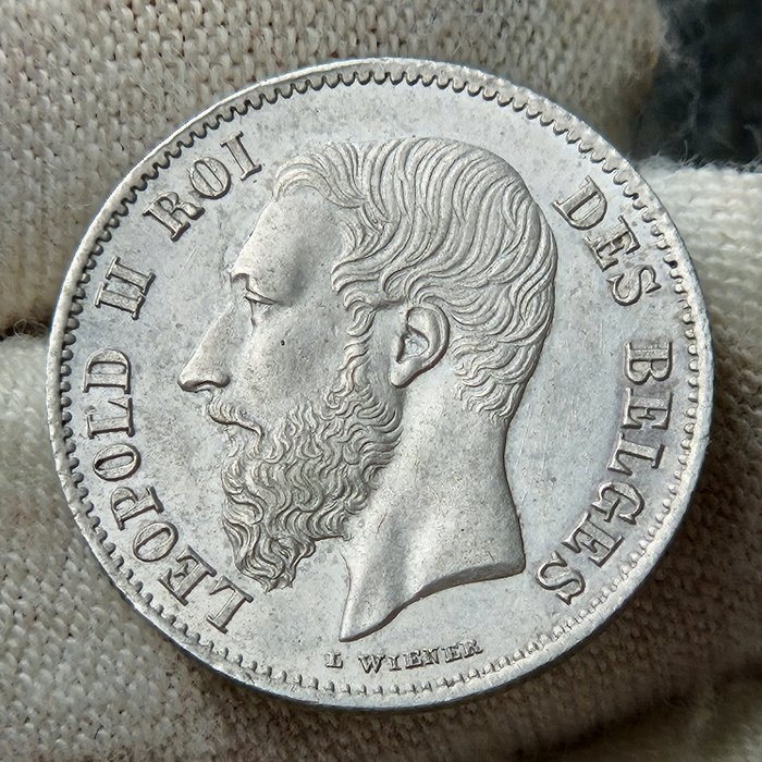 Belgien. Leopold II (1865-1909). 50 Cents 1866  (Ingen mindstepris)