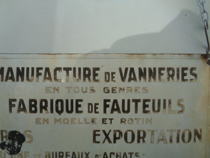 Manufacture de Vannerie Fabrique de Fauteuil - Emaljeplade - Emalje