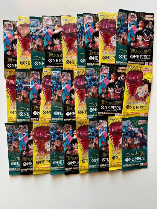 Bandai - 30 Booster pack - One Piece - One Piece Card Bundle - 30 Japanese Booster Packs from 3 Different Expansions (OP 07-08-09)