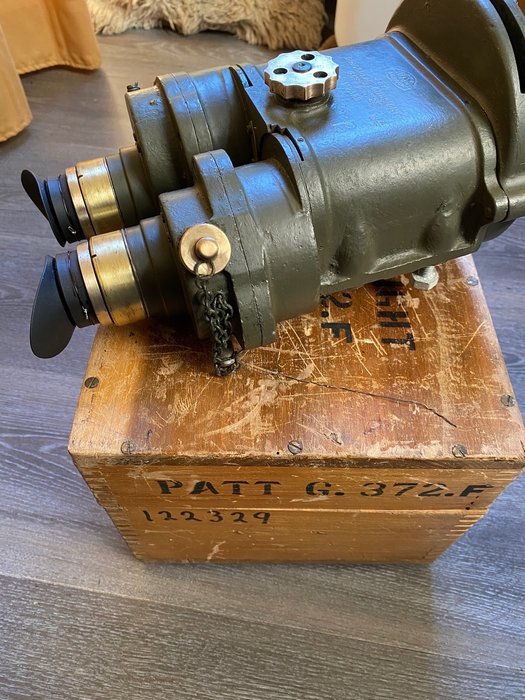 Marine observation binoculars Komplet med den originale transportkasse i træ - Patt C 372F - 1930-1940 - Storbritannien - Ross London