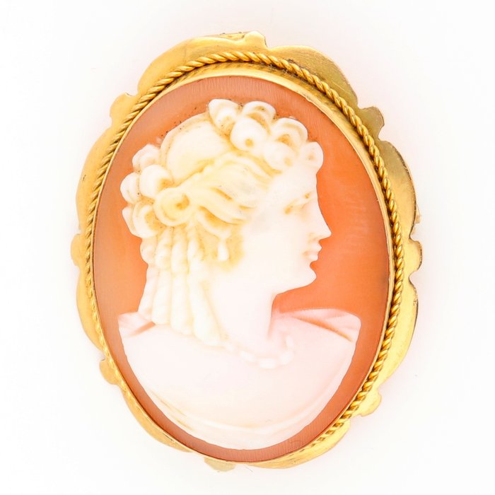 Ingen mindstepris - Broche - 18 kraat Gulguld - Cameo