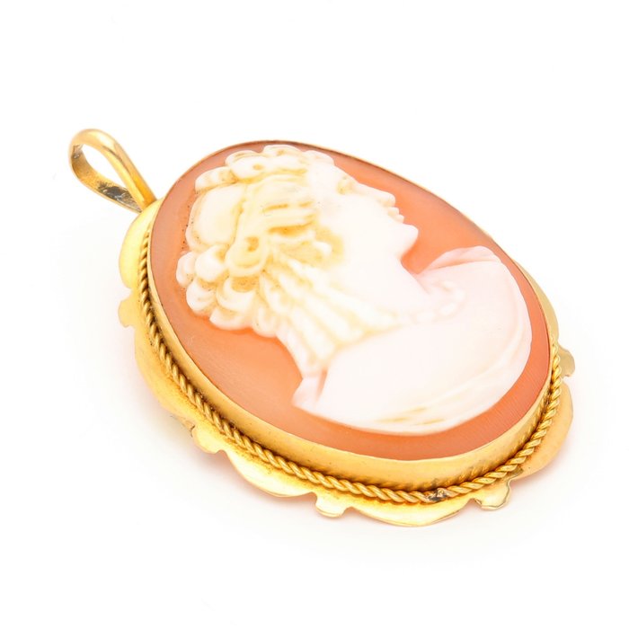 Ingen mindstepris - Broche - 18 kraat Gulguld - Cameo