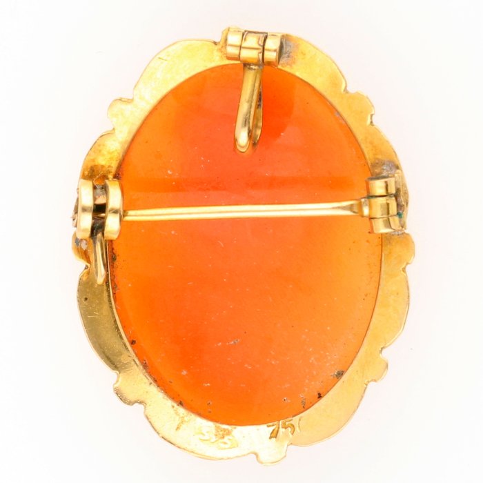 Ingen mindstepris - Broche - 18 kraat Gulguld - Cameo