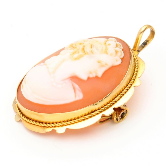 Ingen mindstepris - Broche - 18 kraat Gulguld - Cameo