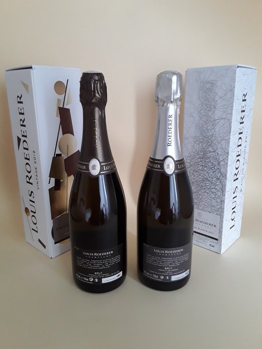 Louis Roederer, Blanc de Blancs 2011 brut - Vintage 2012 brut - Champagne Grand Cru, Premier Cru - 2 Flasker (0,75 L)