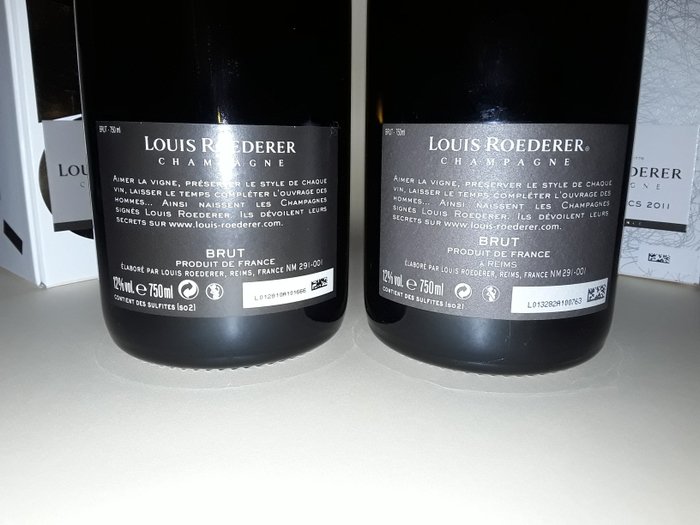 Louis Roederer, Blanc de Blancs 2011 brut - Vintage 2012 brut - Champagne Grand Cru, Premier Cru - 2 Flasker (0,75 L)