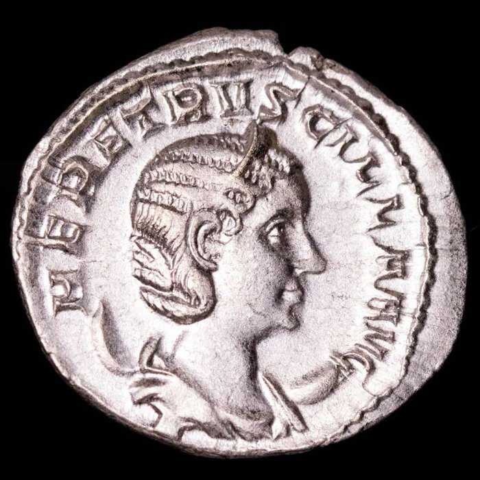 Romarriket. Herennia Etruscilla (Augusta, AD 249-251). Antoninianus Minted in Rome. IVNO REGINA  (Ingen mindstepris)