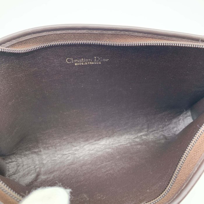 Christian Dior - Vintage Brown Logo Oblique Canvas Small Zip Clutch - Håndtaske uden hank