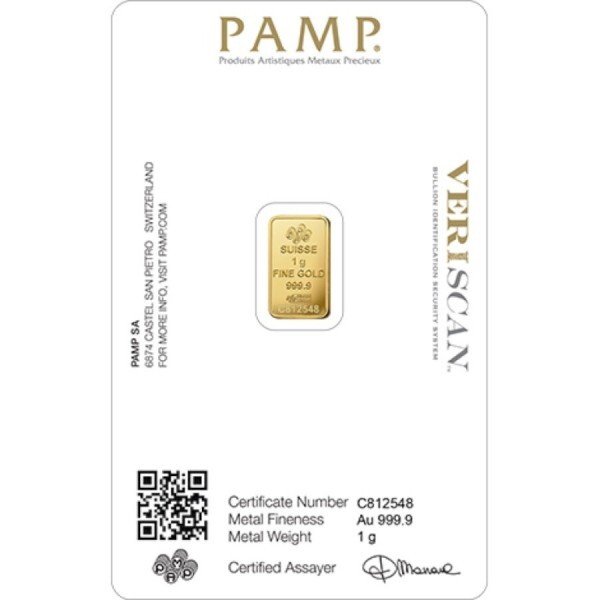 1 gram - Guld 999 - PAMP Suisse Lady Fortuna - Forseglet  (Ingen mindstepris)