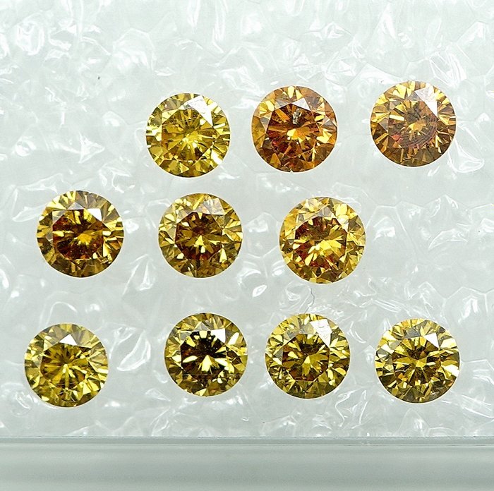 10 pcs Diamant  (Natur)  - 1.01 ct - SI1, VS1 - Gem Report Antwerp (GRA)