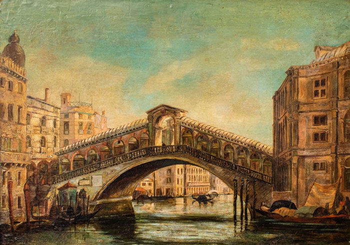 Giovanni Bonomi (seconda metà XIX) - Veduta del Ponte di Rialto