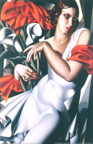 Tamara de Lempicka (after) - Woman with White Flowers (ART DECO)