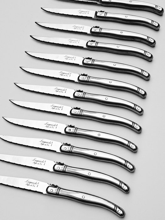 Laguiole - 12x Steak Knives - Completely Stainless Steel - style de - Bordknive sæt (12) - Rustfrit stål