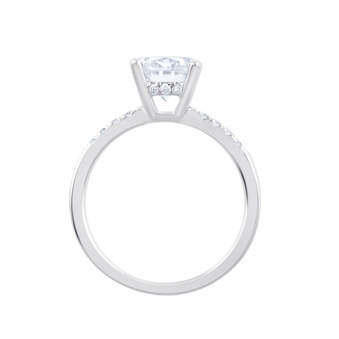 Ring - 14 karat Hvidguld -  2.20ct. tw. Diamant (Laboratoriedyrket)