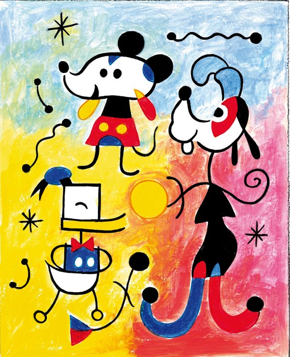 Tony Fernandez - Mickey, Donald, and Goofy Inspired by Joan Miró's Art - A.P. Signed Giclée