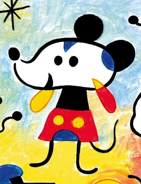 Tony Fernandez - Mickey, Donald, and Goofy Inspired by Joan Miró's Art - A.P. Signed Giclée