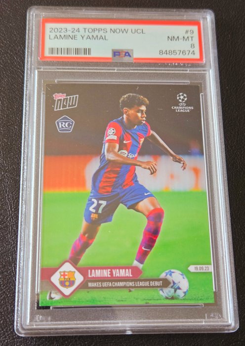 2023/24 Topps Now UCL Lamine Yamal #9 #40 Rookie PSA 8 - 2 Graded card