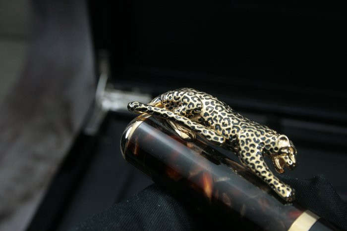 Urso - Roller Leopard in argento placcato oro e smalti- limited edition - Rollerpen