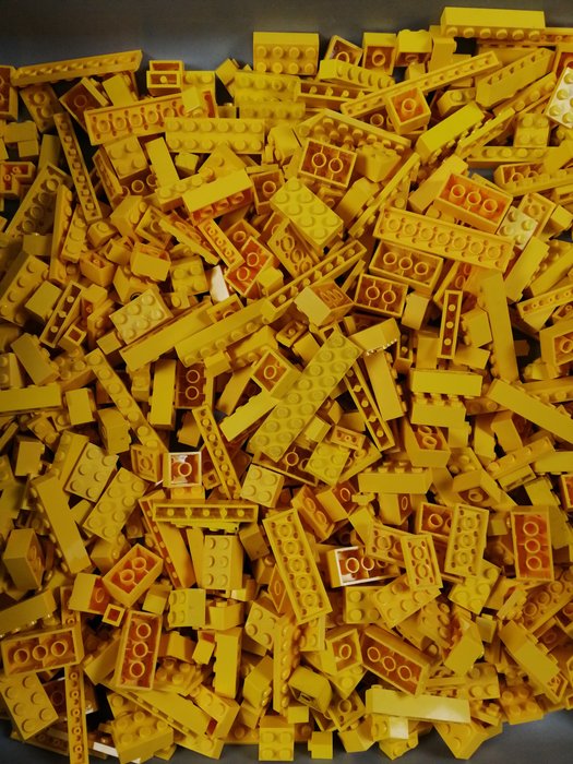 Lego - geen serie - Partij van 1000 gele bouwstenen - 1980-1990