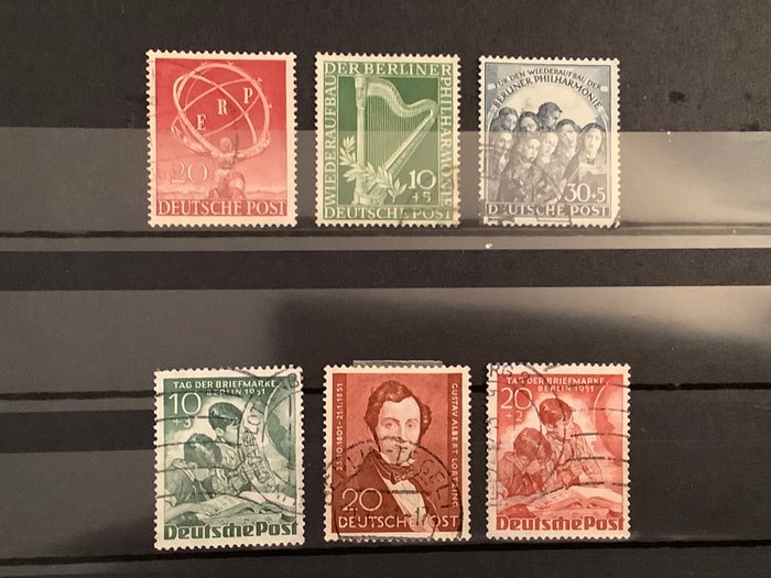 Berlin 1950/1951 - To bind med klokker I og II og ERP (U) - Michel 71/86