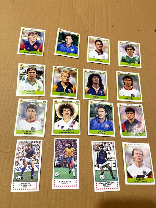 Panini - Egyptian League RARE - Ruud Gullit, Matthaus, Hugo Sanchez, Valderrama, Koeman, Socrates, Lineker  others - 16 Sticker