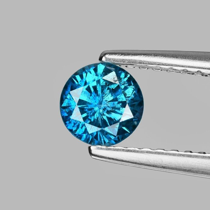 Diamant - 057 ct - Rund - Fancy Vivid Blue - I2