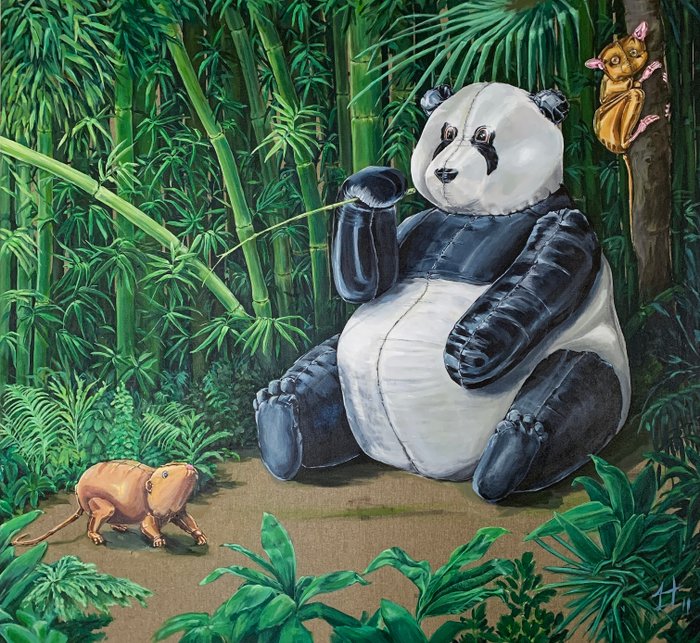 Sofia Christina Jiménez - Plastic nature VIII_ The panda and the tarsier - XXL