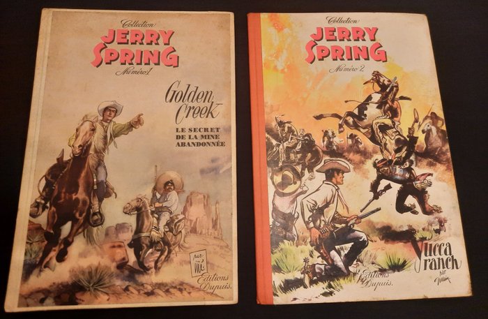 Jerry Spring T1 + T2 - Golden Creek + Yucca Ranch - 2x C - 2 Album - Første udgave - 1955