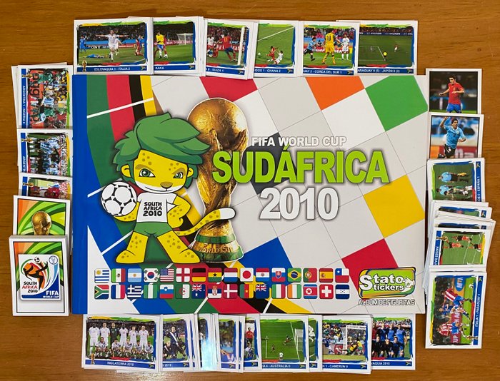 Tato Stickers - WC Sudafrica 2010 - Lionel Messi, Cristiano Ronaldo - 1 Empty album + complete loose sticker set