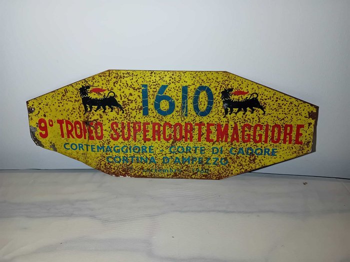 targa trofeo SUPERCORTEMAGGIORE anno 1960 - Tegn - Metalplader