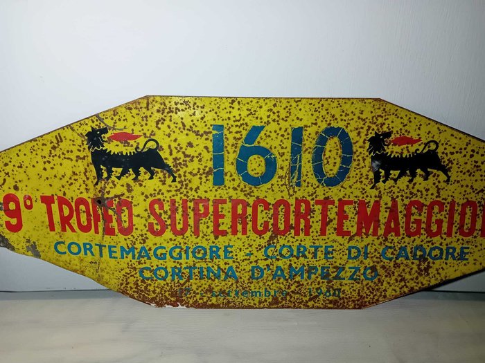 targa trofeo SUPERCORTEMAGGIORE anno 1960 - Tegn - Metalplader