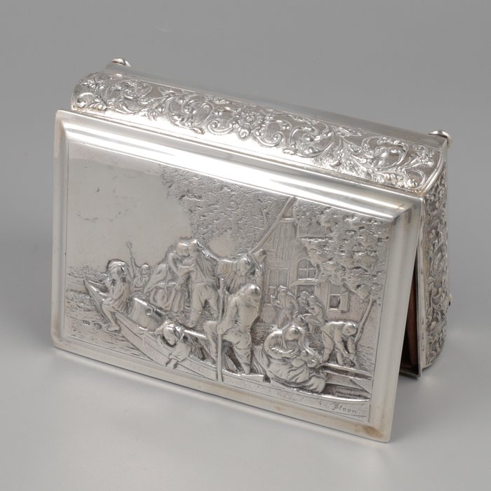 Visser  Bijkamp NO RESERVE "Jan Steen" - Cigaretui - .833 sølv