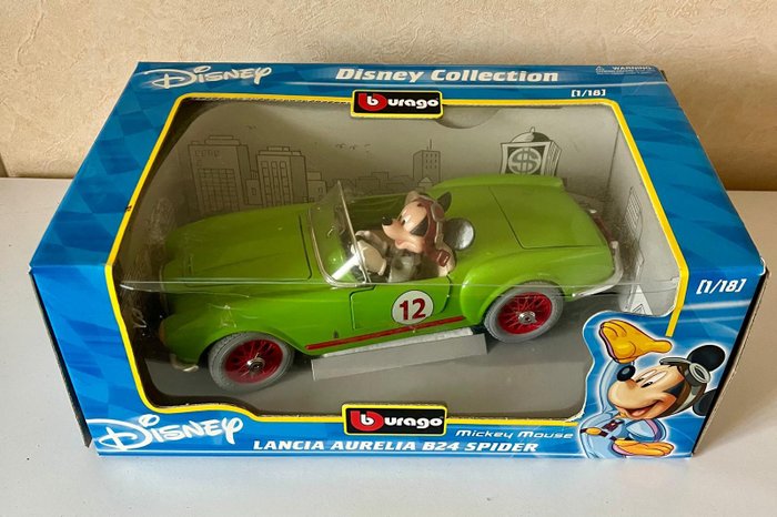 bburago - Disney - Statuette, Lancia Aurelia B24 Spider Mickey Mouse - 20 cm - Stål - 1997