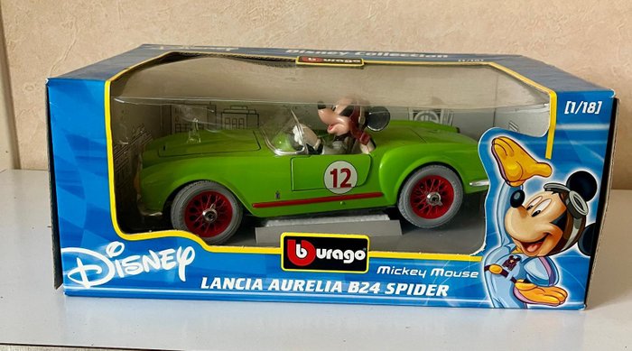 bburago - Disney - Statuette, Lancia Aurelia B24 Spider Mickey Mouse - 20 cm - Stål - 1997