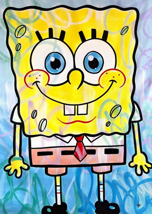 Gunnar Zyl (1988) - Spongebob / Acryl on Canvas / 100x70cm / hand painted