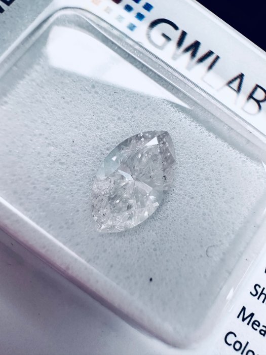 1 pcs Diamant  (Natur)  - 1.06 ct - Marquise - G - I1 - Gemewizard Gemological Laboratory (GWLab) - ( NATURLIG )