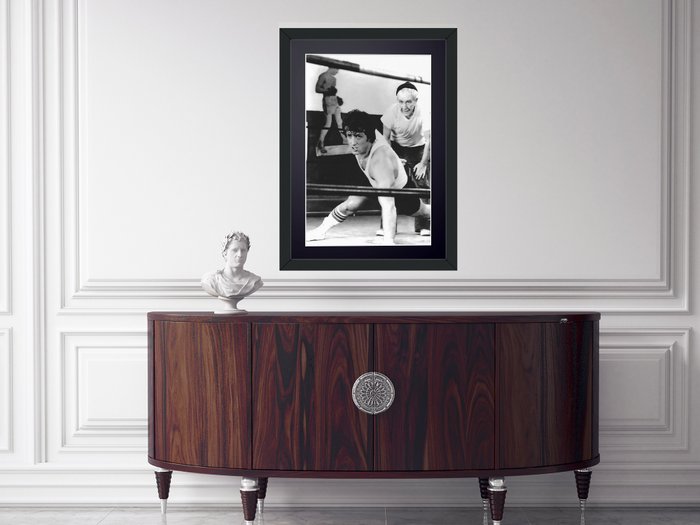 Sylvester Stallone as Rocky Balboa and Burgess Meredith as Mickey in Rocky II , 1979 - Fine Art Photography - Luxury Wooden Framed 70X50 cm - Limited Edition Nr 02 of 30 - Serial ID 16852 - Original Certificate (COA), Hologram Logo Editor and QR Code - 100% New items.