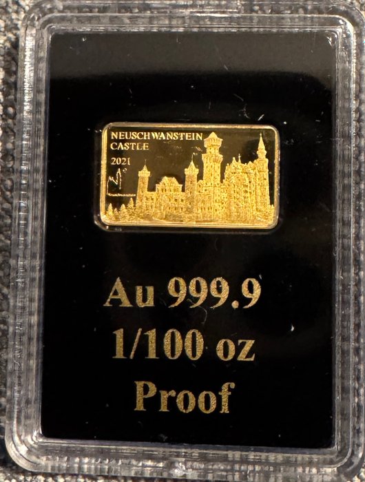 Fiji. 5 Dollars 2021 Schloss Neuschwanstein, 1/100 Oz (.999) Proof  (Ingen mindstepris)